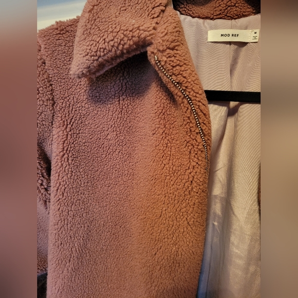 Mauve Teddy Coat - Picture 2 of 3